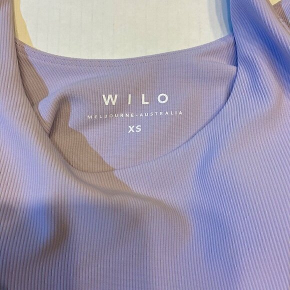 Wilo the Label Women's Ribbed Active Romper Lilac Athleisure Travel Workout NWT - Picture 4 of 6